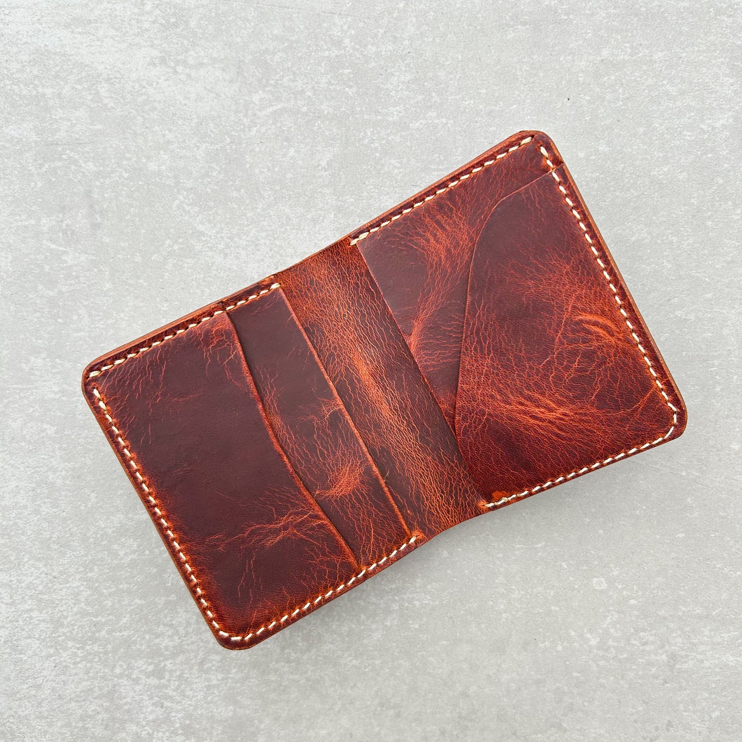 Vertikale Bifold-Geldbörse – Olivgrün