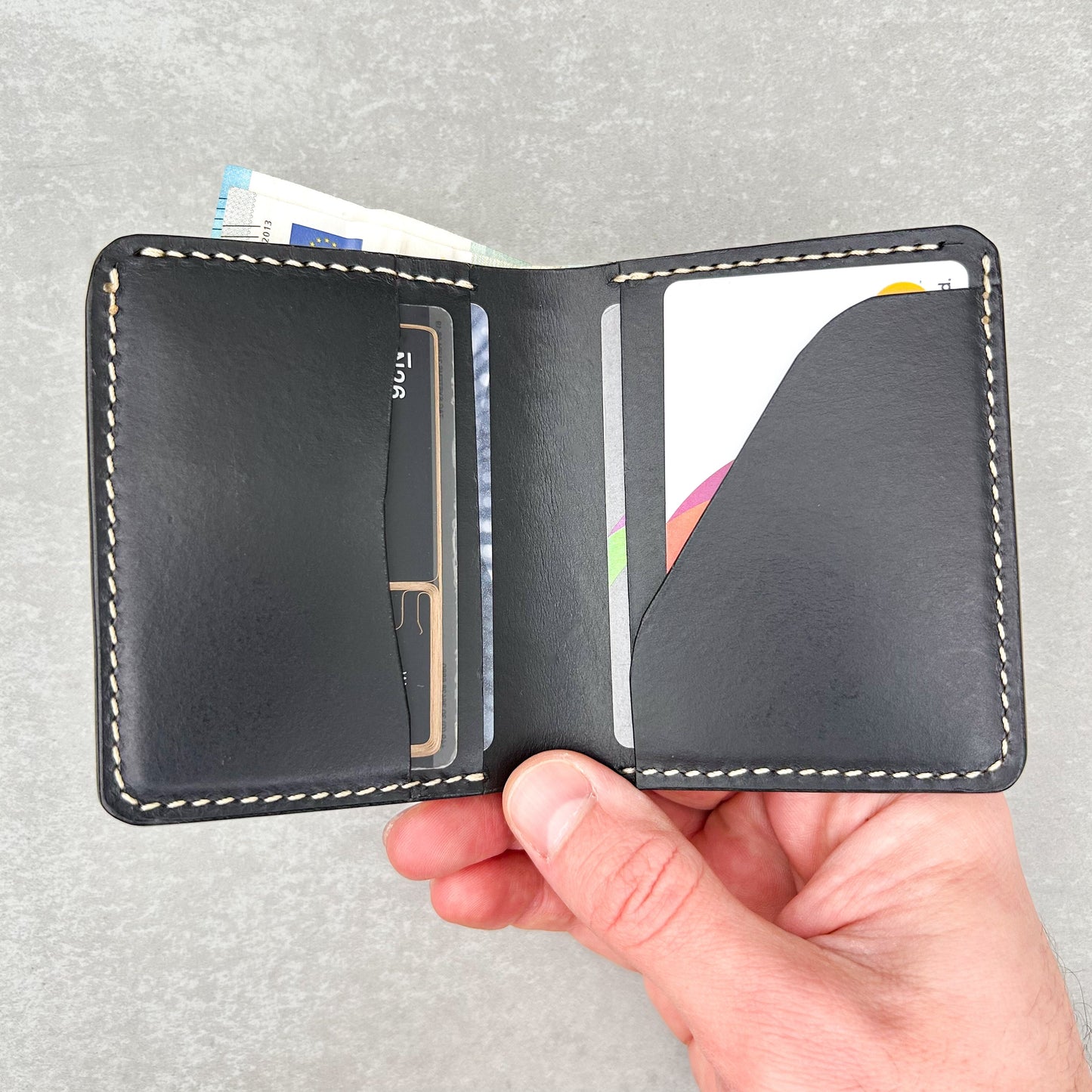 Vertical Bifold Wallet - Black